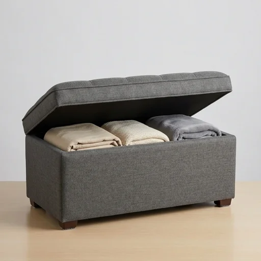 Household Essentials Storage Ottoman with Lid