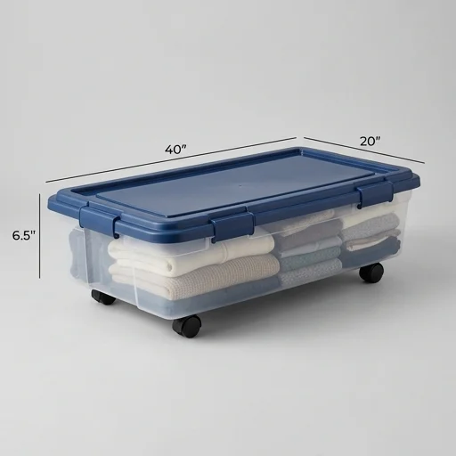 IRIS USA Under Bed Storage Containers with Wheels