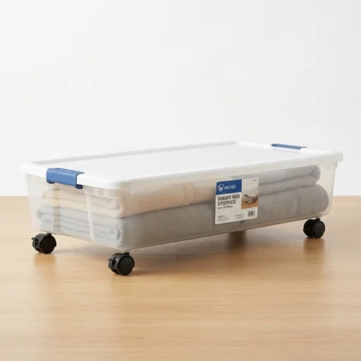 IRIS USA Under Bed Storage Containers with Wheels view 2