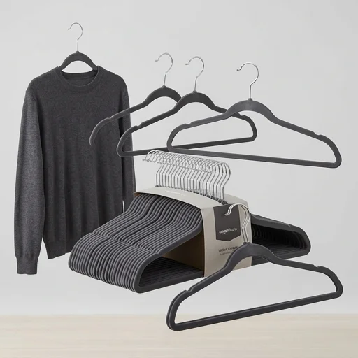 Amazon Basics Velvet Hangers, 50-Pack view 2