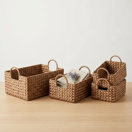 Seville Classics Wicker Storage Baskets view 2